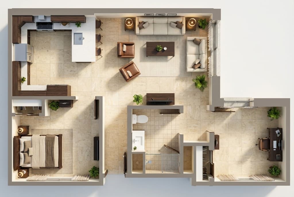 3D Isometric Penthouse Plan